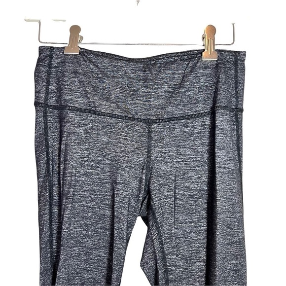 Athleta Black Marled Athletic Cropped Capri Pull On Legging Tights Size Small - Picture 3 of 17